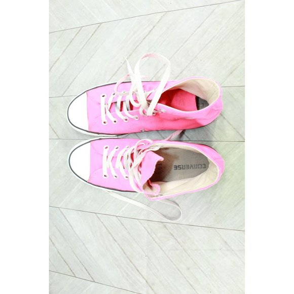 Converse Chuck Taylor Neon Pink Canvas Rubber Sole Hi Top Sneakers Size M 7 L 9 - Picture 5 of 8